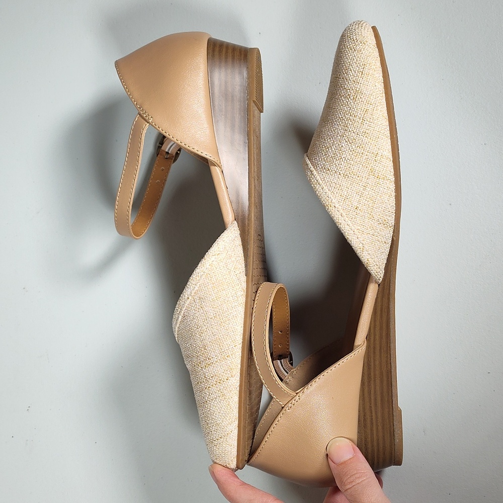 Seychelles d'orsay ankle strap wedge sandals flats 8.5 wide - Picture 9 of 14